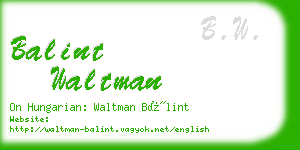 balint waltman business card